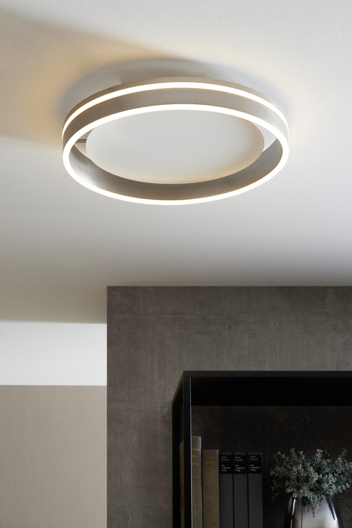LED-DECKENLEUCHTE  Smart 40/40/8 cm   - Silberfarben, Design, Glas/Kunststoff (40/40/8cm) - Paul Neuhaus