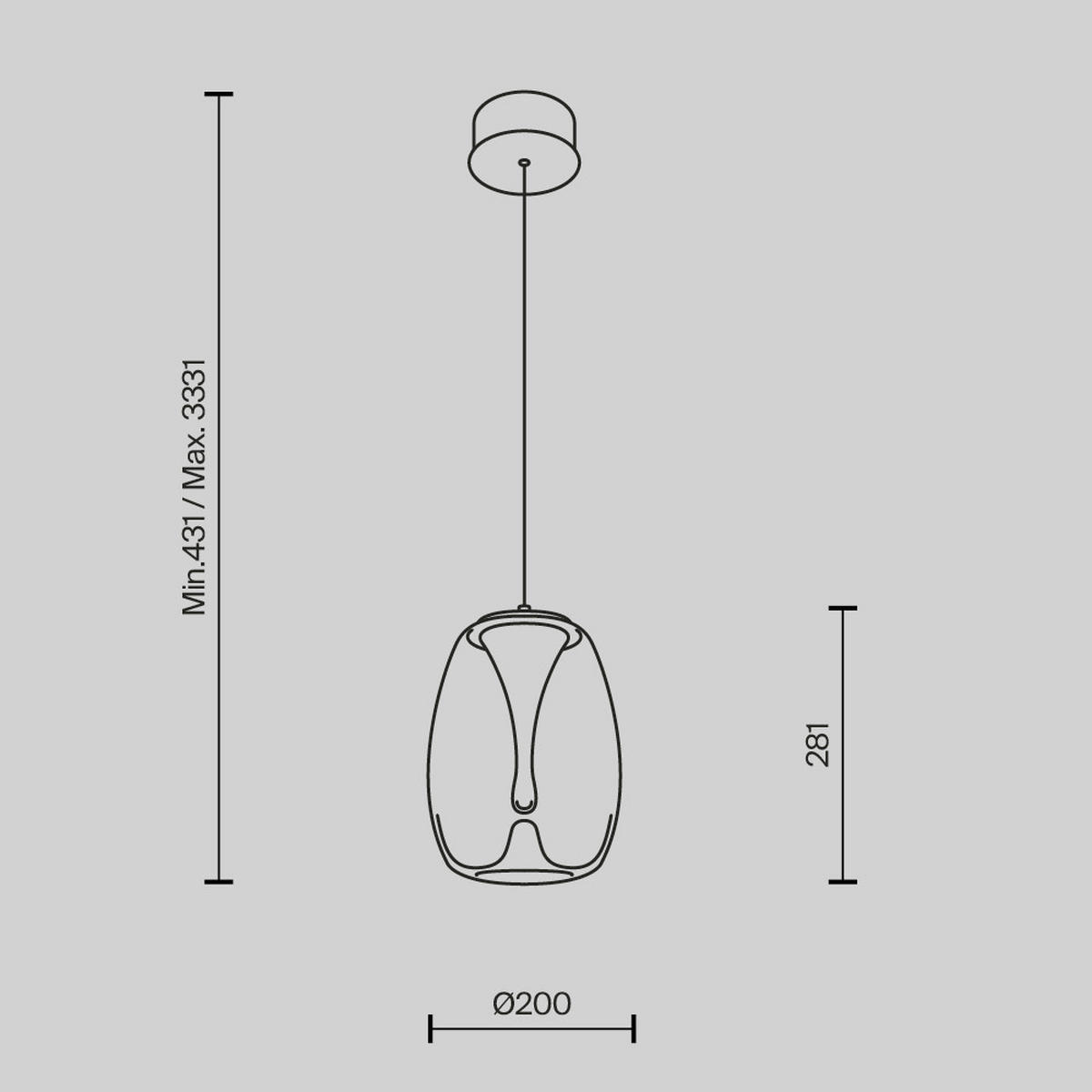 PENDELLEUCHTE 20/20/333,1 cm    - Goldfarben, Design, Metall (20/20/333,1cm) - MAYTONI
