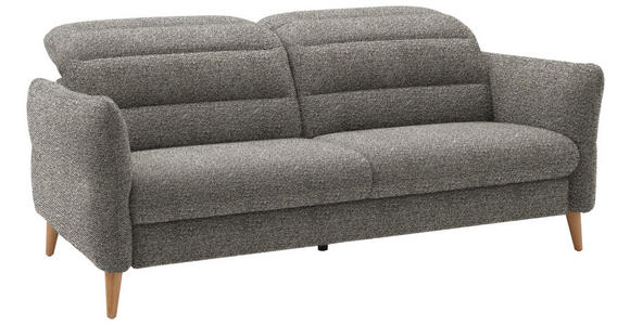 2-SITZER-SOFA in Webstoff Hellbraun - Hellbraun/Eiche Bianco, Design, Holz/Textil (192-220/85-106/98-112cm) - Dieter Knoll