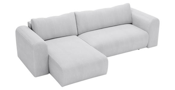 ECKSOFA in Cord Hellgrau  - Hellgrau/Schwarz, MODERN, Kunststoff/Textil (150/245cm) - Carryhome