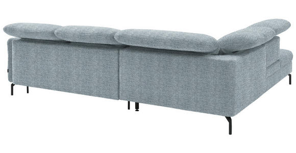 ECKSOFA in Flachgewebe Hellblau 233/299-313 cm - Schwarz/Hellblau, Design, Textil/Metall (233/299-313cm) - Dieter Knoll