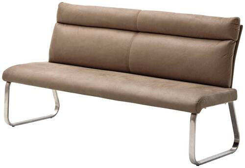 SITZBANK 160/98/70 cm Mikrofaser Edelstahlfarben, Sandfarben  - Sandfarben/Edelstahlfarben, Design, Textil/Metall (160/98/70cm) - Livetastic