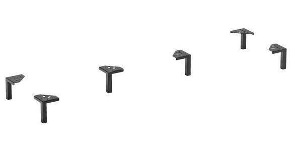 FUßSET Schwarz  - Schwarz, Design, Metall (10,5/13/10,5cm) - Xora