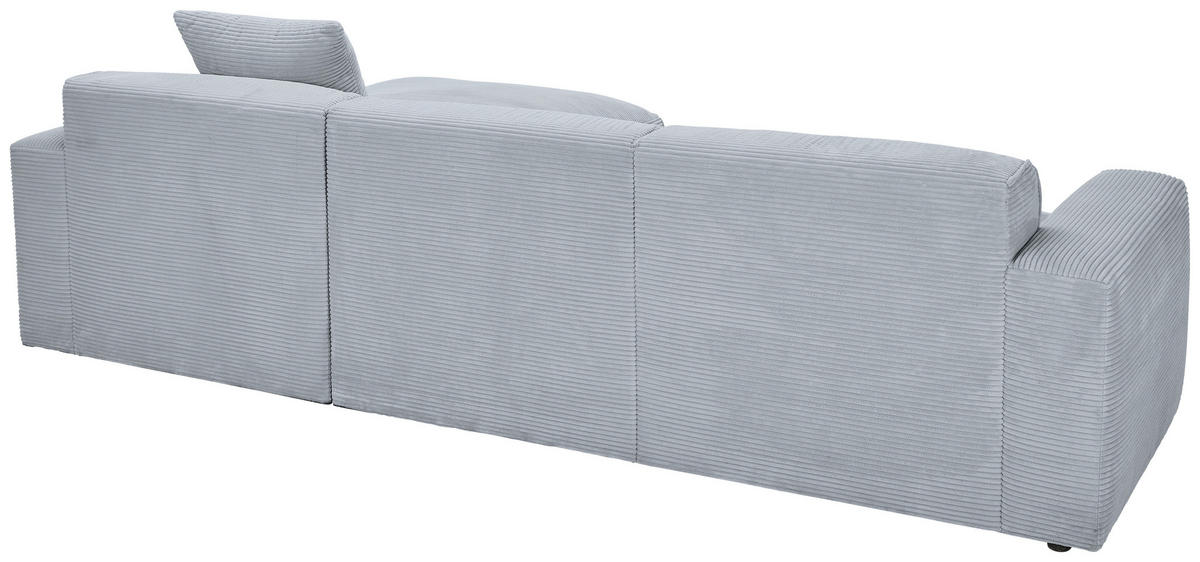 ECKSOFA Grau Cord  - Schwarz/Grau, Design, Kunststoff/Textil (303/196cm) - Livetastic