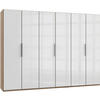 DREHTÜRENSCHRANK in Eichefarben, Weiss  - Chromfarben/Weiss, Modern, Glas/Holzwerkstoff (300/216/58cm) - MID.YOU