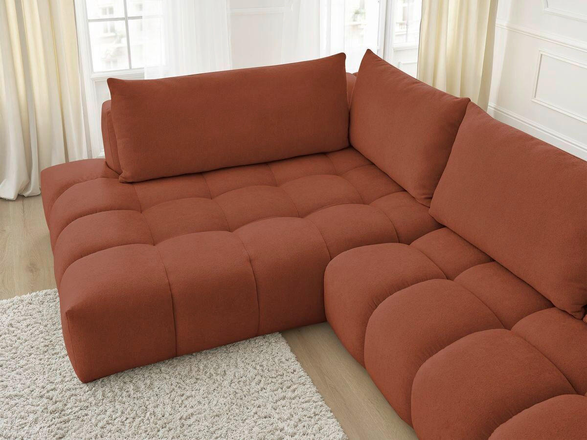 ECKSOFA Ottomane links  EVEREST Orange Struktur  - Schwarz/Orange, MODERN, Kunststoff/Textil (210/352cm) - Livetastic