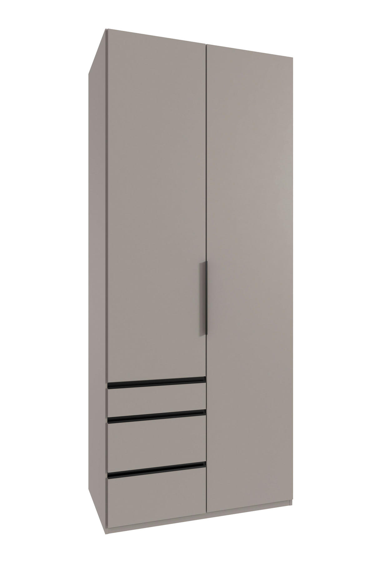 DREHTÜRENSCHRANK  in Sahara  - Schwarz/Sahara, MODERN, Holzwerkstoff/Metall (100/216/58cm) - MID.YOU