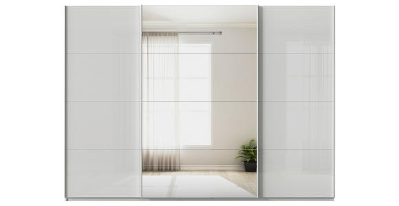 SCHWEBETÜRENSCHRANK in Seidengrau - Seidengrau/Alufarben, KONVENTIONELL, Glas/Holzwerkstoff (315/210/62cm) - Xora