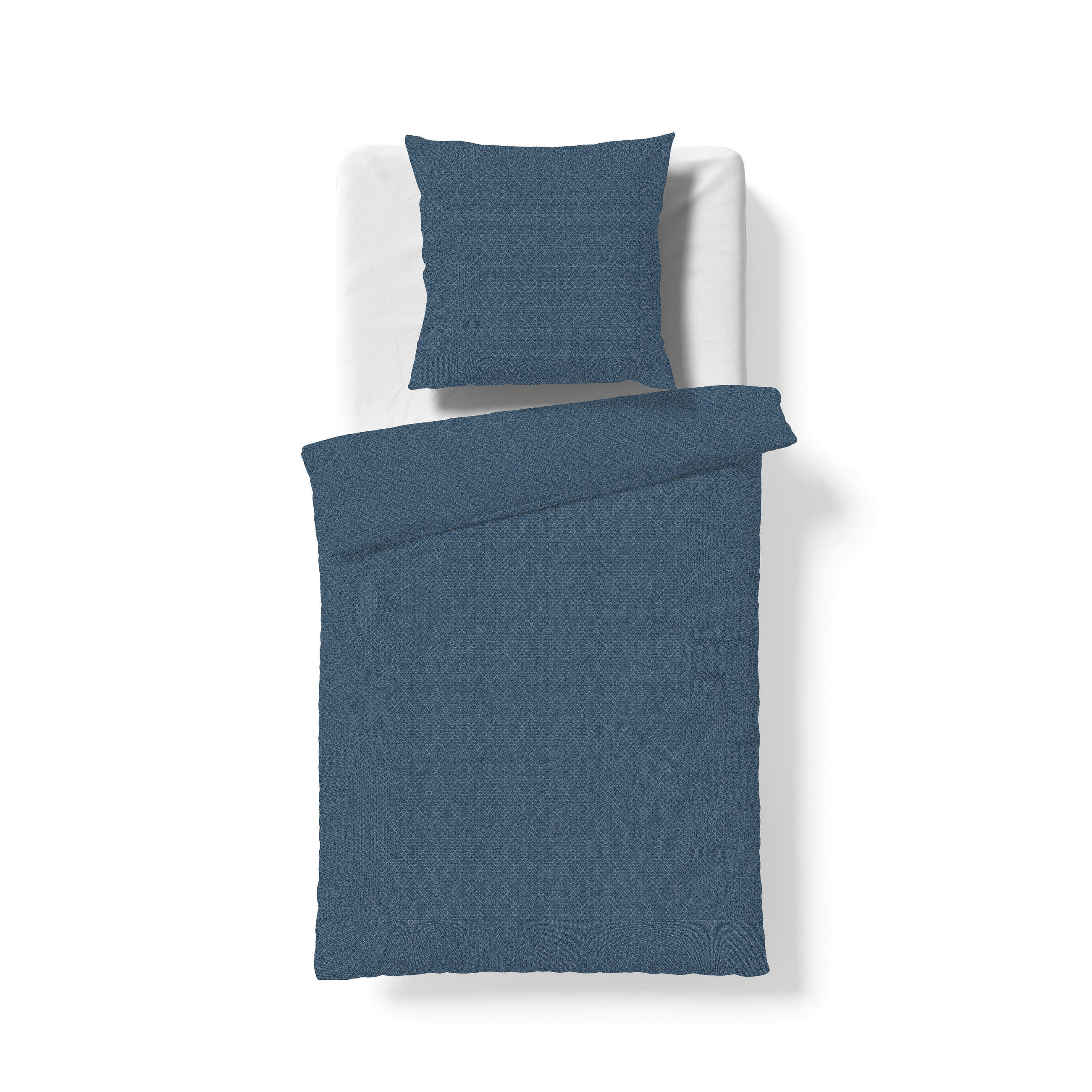 BETTWÄSCHESET 3-teilig Black Royal - Mako Brokat Damast Bettwäsche Damast 200/210 cm  - Blau, Basics, Textil (200/210cm) - Fleuresse