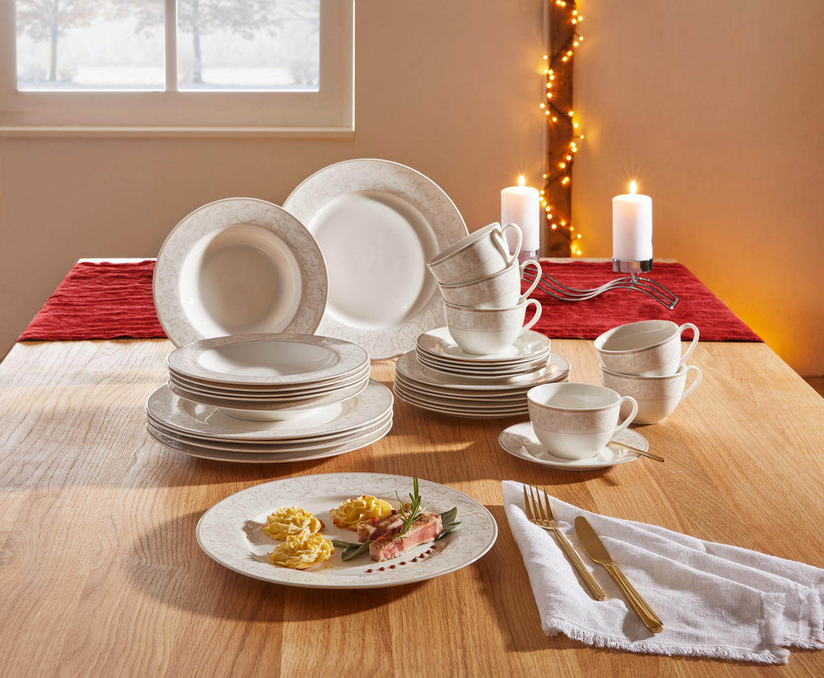 Serviciu De Masă Complet 30 piese  - alb/bej, Design, ceramică - Ritzenhoff Breker