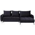 ECKSOFA in Flachgewebe Schwarz  - Schwarz, Design, Textil/Metall (273/180cm) - Hom`in