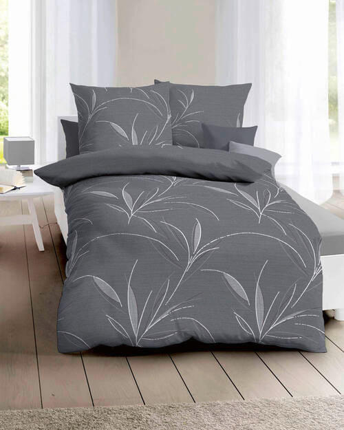 POSTELJINA Organic 200/200 cm makosaten siva  - siva, Konvencionalno, tekstil (200/200cm) - Kaeppel