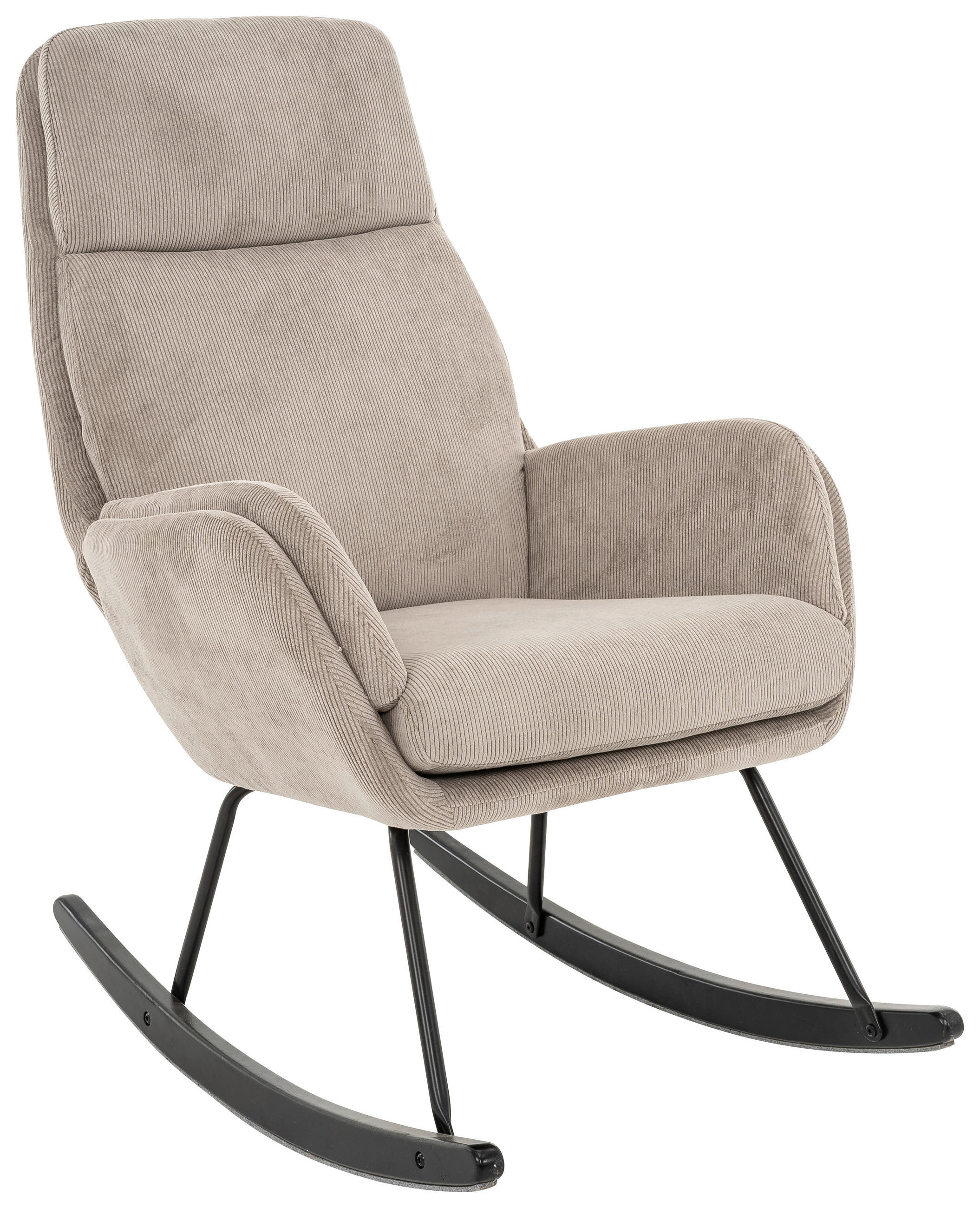 SCHAUKELSESSEL in Cord Schwarz, Hellgrau  - Hellgrau/Schwarz, Design, Holz/Textil (70/105/87cm) - Livetastic