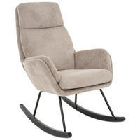 SCHAUKELSESSEL in Cord Schwarz, Hellgrau  - Hellgrau/Schwarz, Design, Holz/Textil (70/105/87cm) - Livetastic