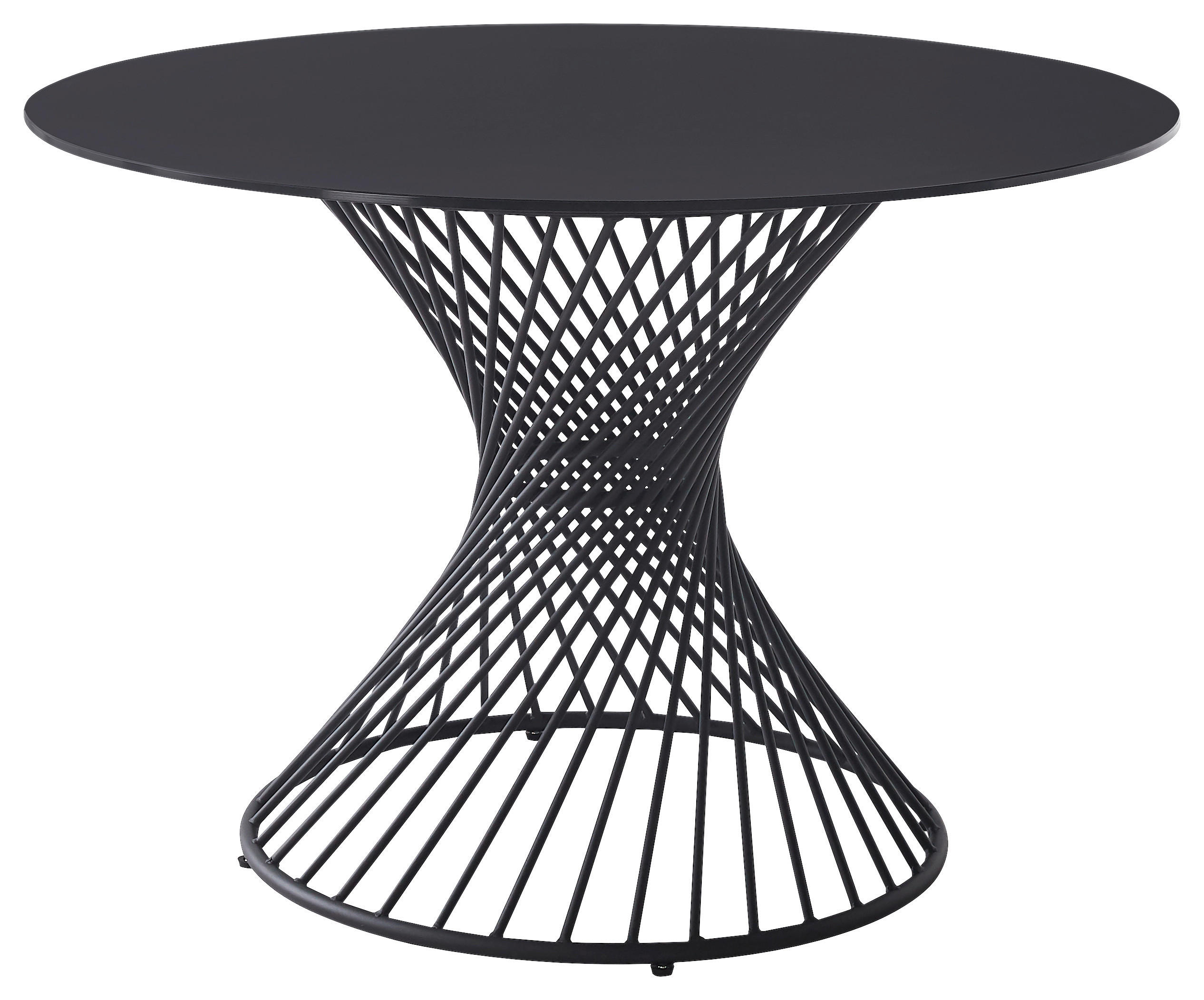 ESSTISCH in Metall, Glas 110/110/76 cm  - Schwarz, Design, Glas/Metall (110/110/76cm) - Ambia Home