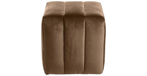 HOCKER in Textil Dunkelbraun  - Dunkelbraun, Design, Textil (43/50/43cm) - Novel