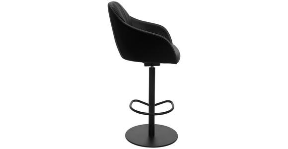 BARHOCKER in Metall, Leder Schwarz - Schwarz, Design, Leder/Metall (59/109,5-120/61cm) - Johann Jakob