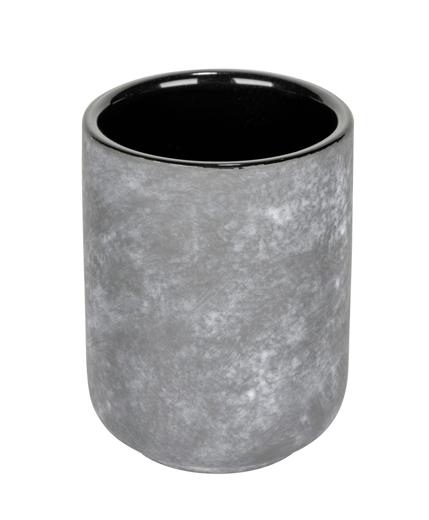 Wenko Zahnputzbecher Sacile Grau, Schwarz 7.5x10x7.5 cm