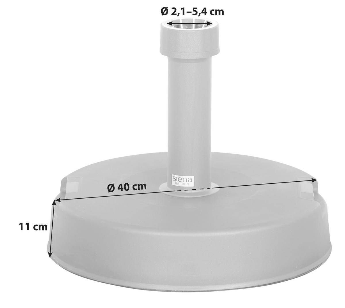 SONNENSCHIRMSTÄNDER Anthrazit  - Anthrazit, KONVENTIONELL, Kunststoff/Stein (40/11/40cm) - Siena Garden
