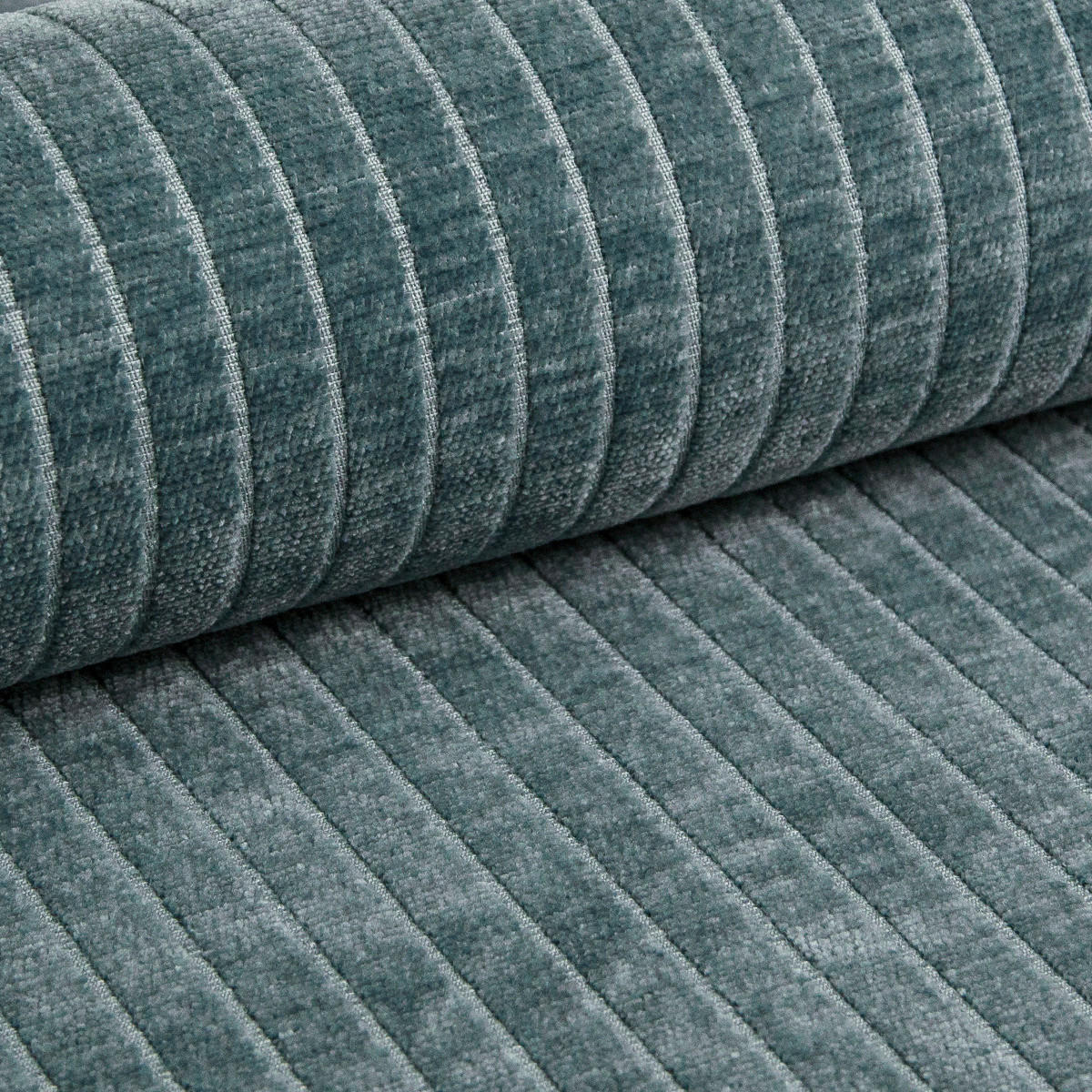 BIGSOFA Flachgewebe Blau  - Chromfarben/Blau, KONVENTIONELL, Textil/Metall (256/68/122cm) - Carryhome