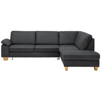 ECKSOFA  in Echtleder Graphitfarben  274/235 cm  - Eichefarben/Beige, KONVENTIONELL, Leder/Holzwerkstoff (274/235cm) - Beldomo Premium