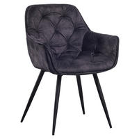 STUHL-SET 2 Stück  Samt  - Anthrazit/Schwarz, KONVENTIONELL, Kunststoff/Textil (54/86/53cm) - MID.YOU