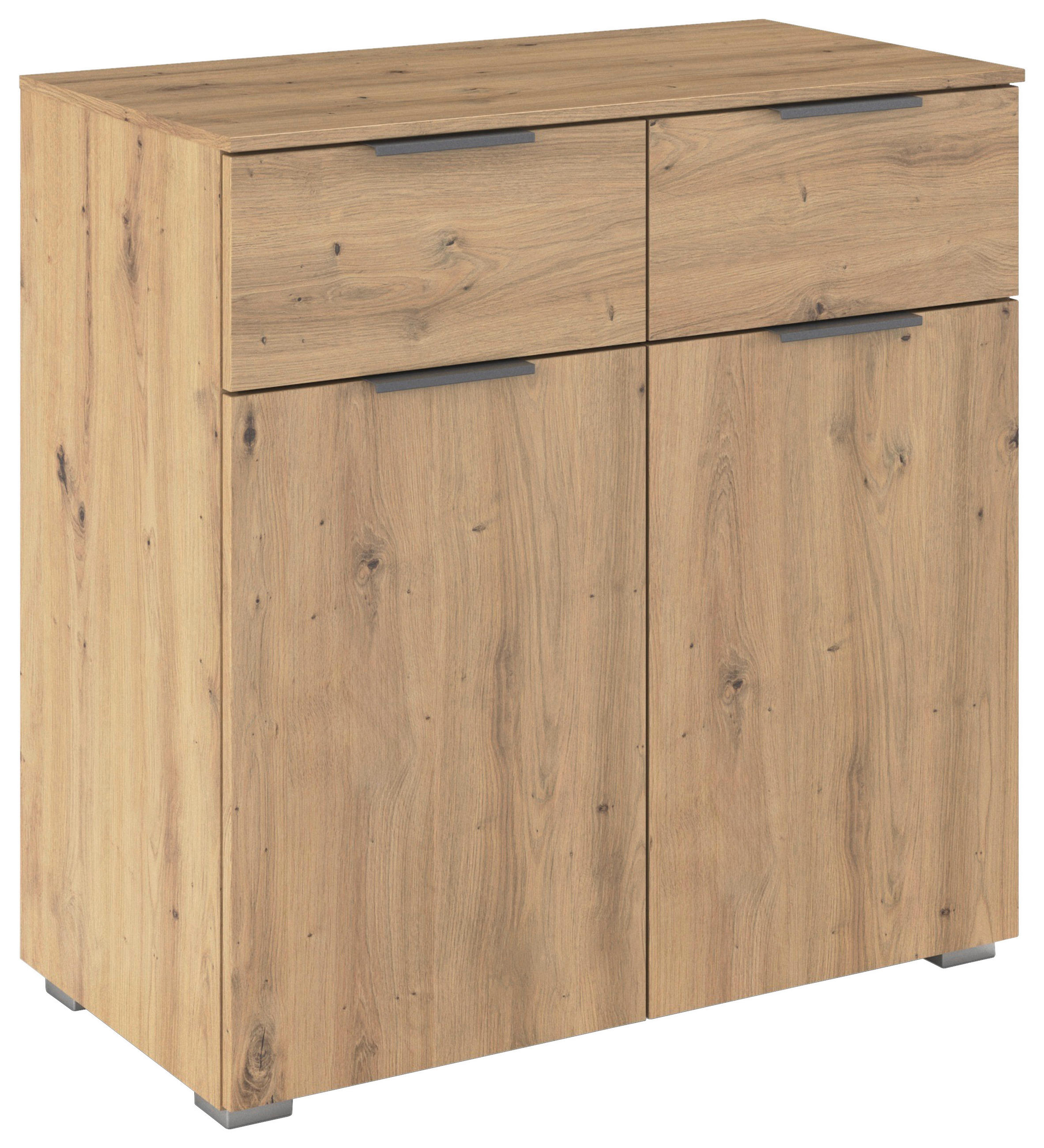 KOMMODE Rauch ALABAMA  in 80/81/42 cm  - Alufarben/Eiche Artisan, MODERN, Holzwerkstoff (80/81/42cm) - Rauch Möbel