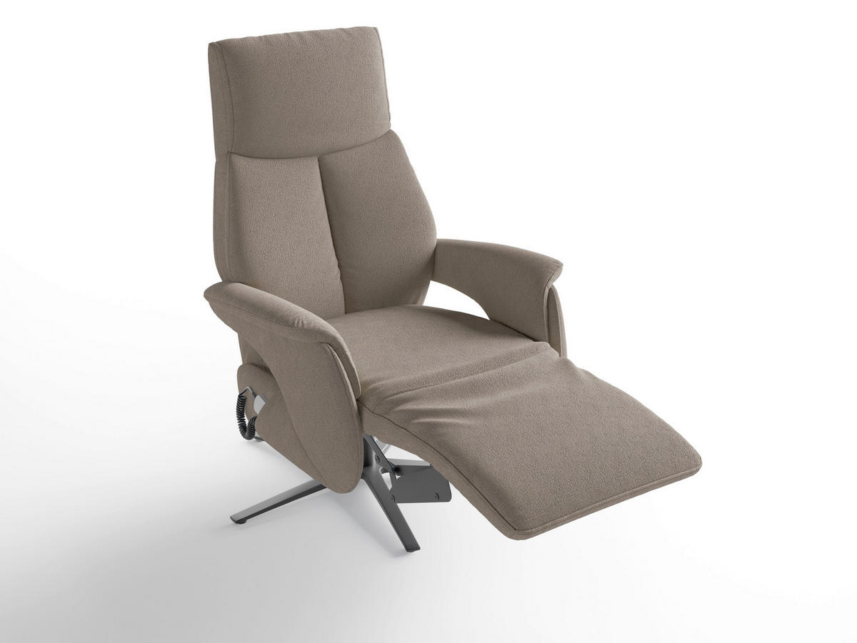 RELAXSESSEL Textil Taupe  - Taupe/Schwarz, Basics, Textil/Metall (75/110/85cm) - Sit & More