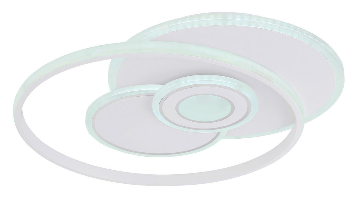 LED-DECKENLEUCHTE RODERICK 54,5/46/6 cm   - Chromfarben/Opal, Design, Kunststoff/Metall (54,5/46/6cm) - Globo