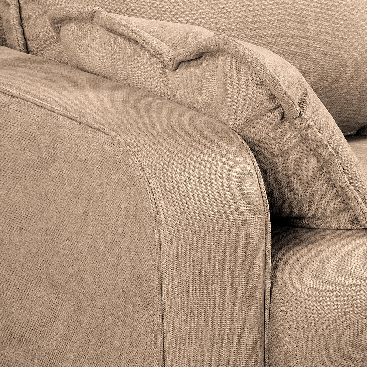 ECKSOFA in Mikrofaser Beige  - Wengefarben/Beige, Design, Holz/Textil (230/150cm) - Livetastic