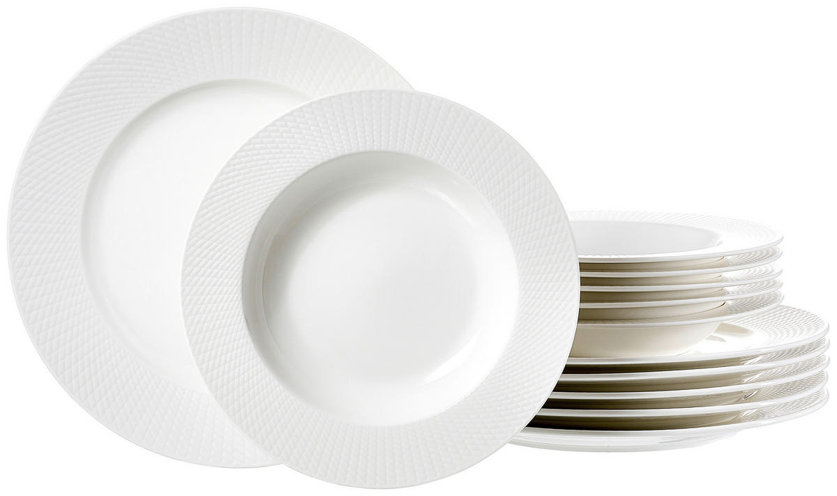 TAFELSERVICE Saphir 12-teilig  - Weiss, Konventionell, Keramik (28,5/20,5/28,5cm) - Ritzenhoff Breker