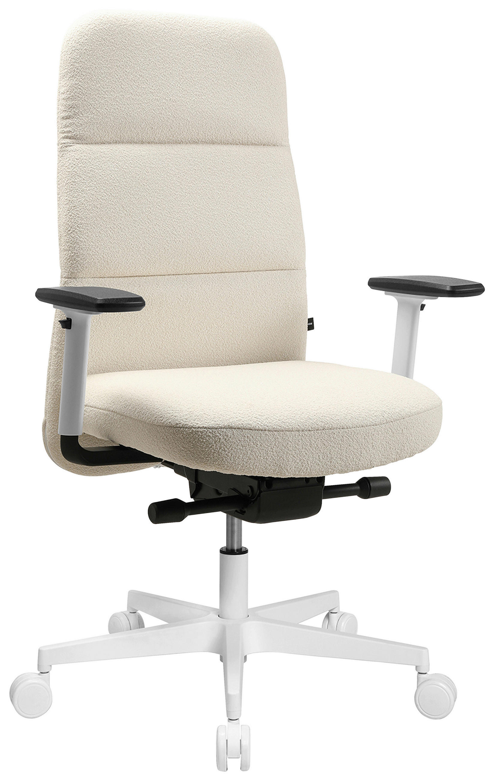DREHSTUHL Velours Weiß, Beige  - Beige/Schwarz, MODERN, Kunststoff/Textil (71/111-120/58-62cm) - Topstar