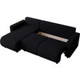 ECKSOFA Schwarz Webstoff  - Schwarz, MODERN, Kunststoff/Textil (150/240cm) - Xora