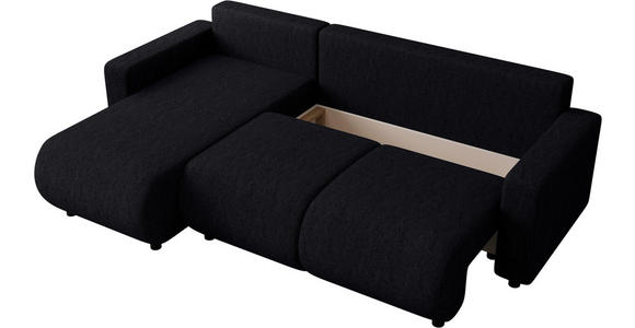 ECKSOFA Schwarz Webstoff  - Schwarz, MODERN, Kunststoff/Textil (150/240cm) - Xora