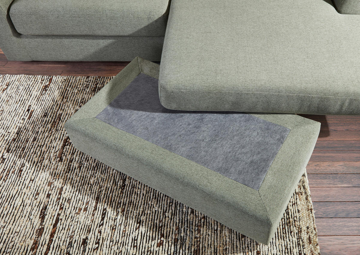 ECKSOFA in Flachgewebe Grün  - Schwarz/Grün, Design, Kunststoff/Textil (235/175cm) - home24