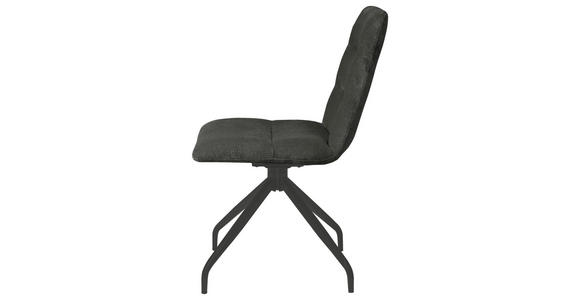 STUHL Webstoff Dunkelgrau - Dunkelgrau/Schwarz, Design, Textil/Metall (50/90/63cm) - Carryhome