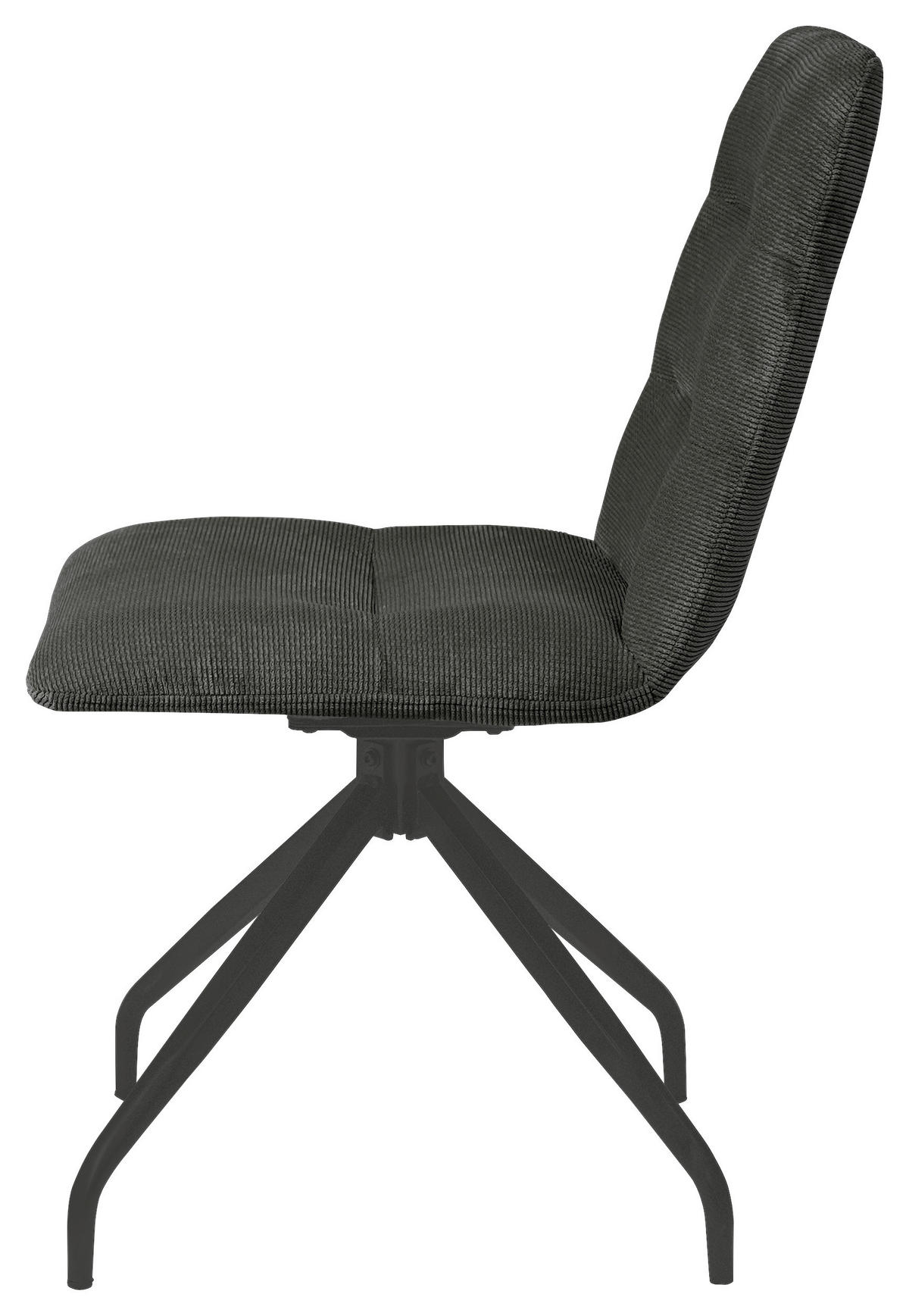 STUHL Webstoff Dunkelgrau  - Dunkelgrau/Schwarz, Design, Textil/Metall (50/90/63cm) - Carryhome