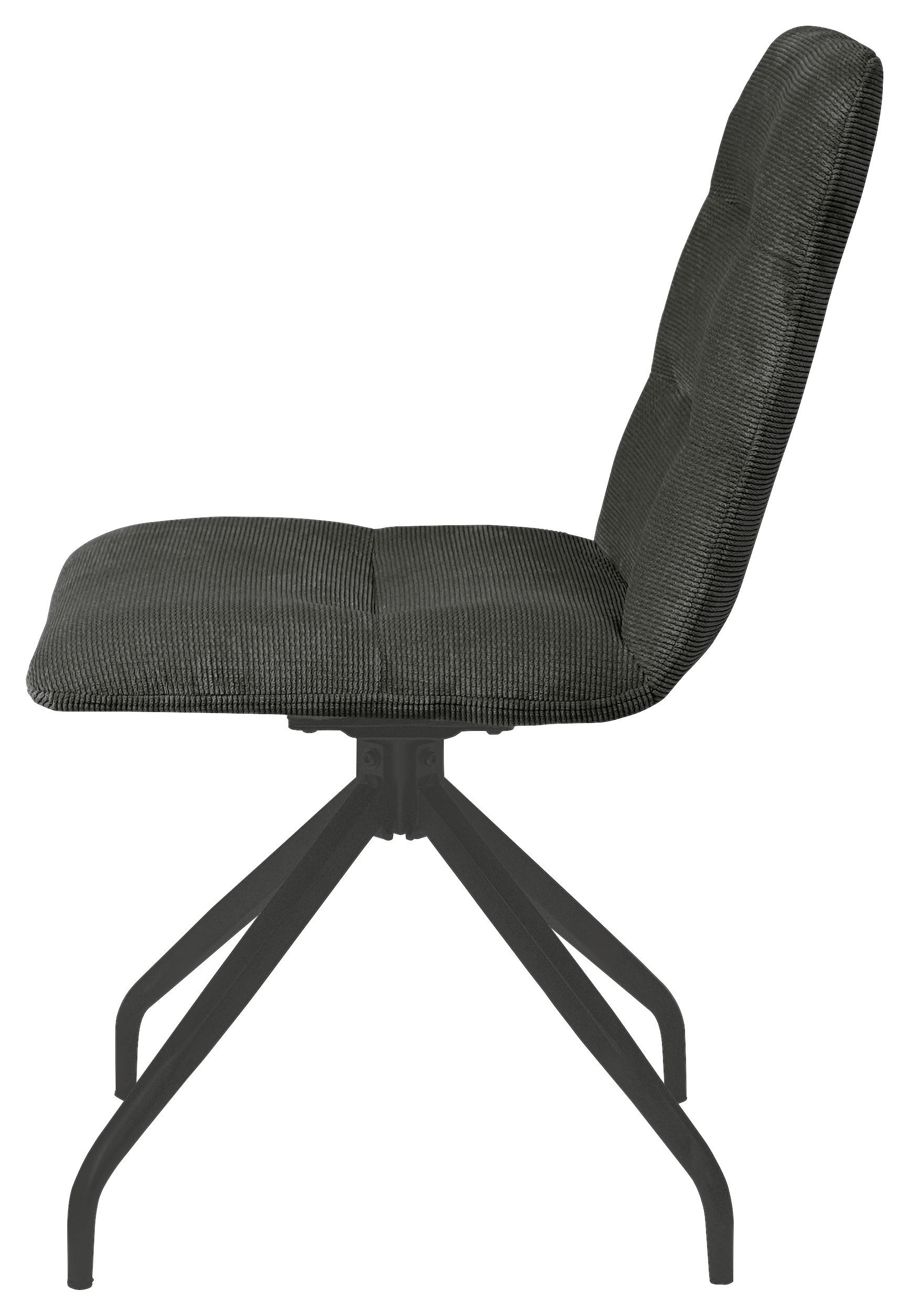 Thumbnail - Carryhome Stuhl, Dunkelgrau, Metall, Textil, Rundrohr, 50x90x63 cm, Sitzfläche 180° drehbar, Stoffauswahl, Esszimmer, St...
