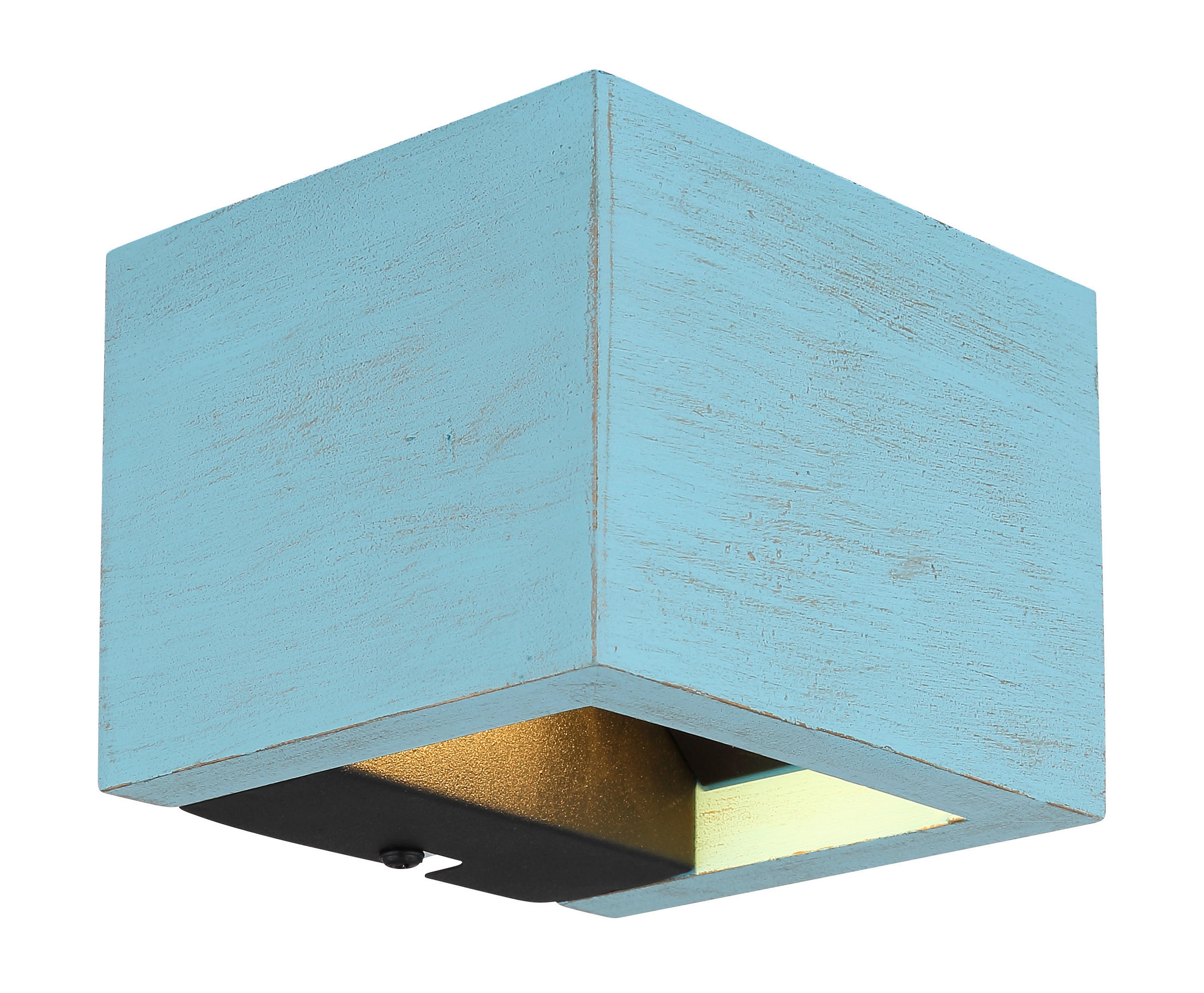 NÁSTĚNNÉ LED SVÍTIDLO, 13.2/11.3/9.8 cm - modrá/černá, Design, kov/kompozitní dřevo (13.2/11.3/9.8cm) - Globo