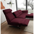 ECKSOFA  in Flachgewebe Weinrot  279-327/176-217 cm  - Weinrot/Schwarz, Design, Textil/Metall (279-327/176-217cm) - Dieter Knoll
