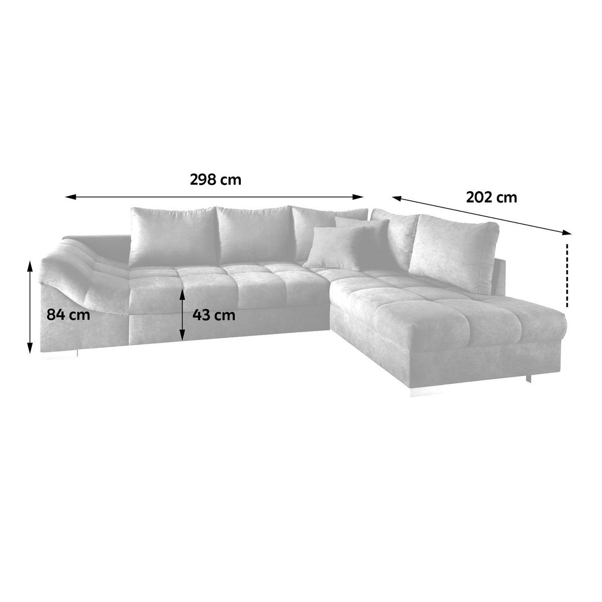 ECKSCHLAFSOFA in Anthrazit Textil   - Anthrazit/Silberfarben, Design, Holz/Textil (298/202cm) - MID.YOU