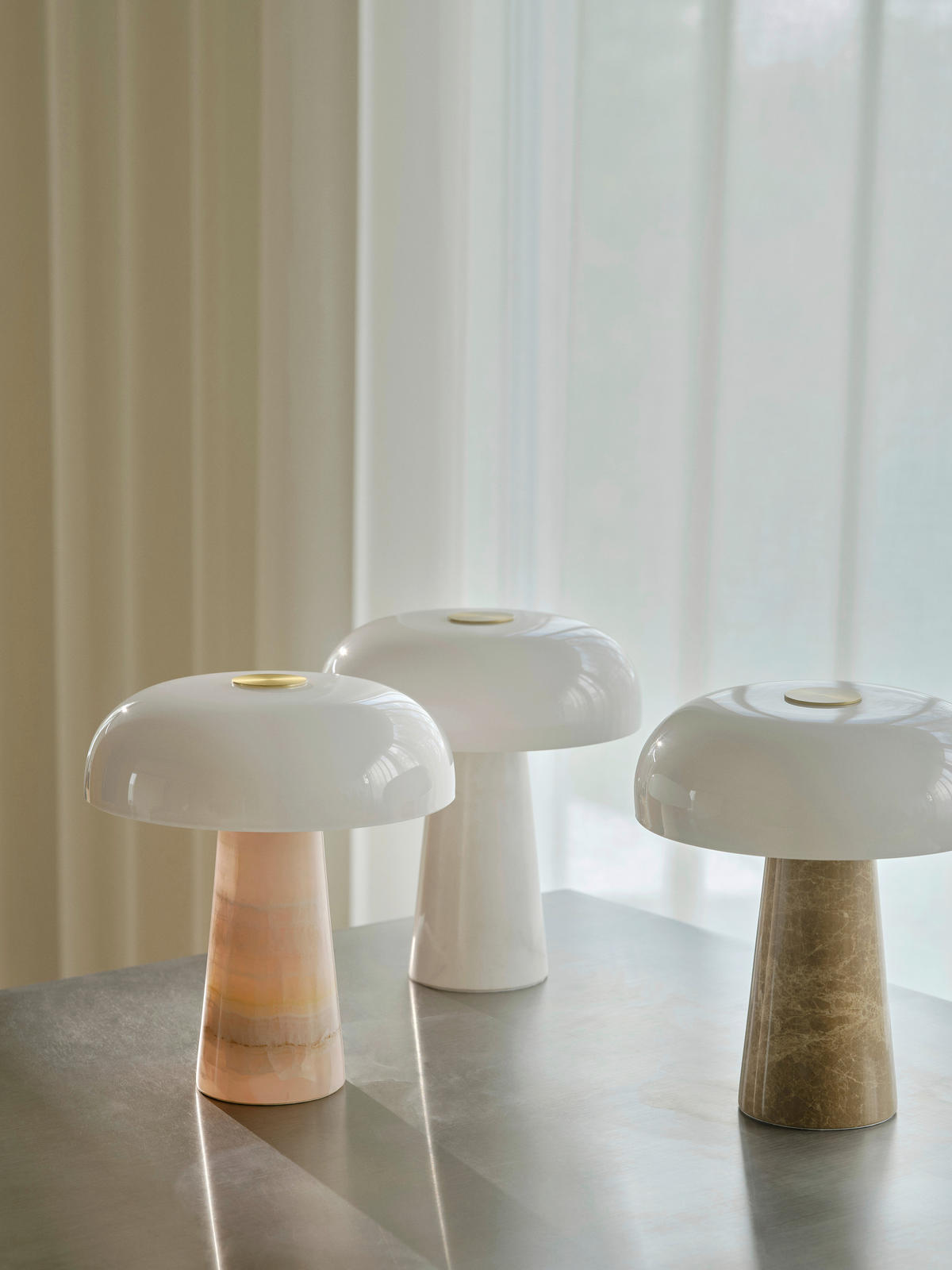 TISCHLEUCHTE 22,3/24,3 cm   - Weiß, Design, Glas/Stein (22,3/24,3cm) - Nordlux