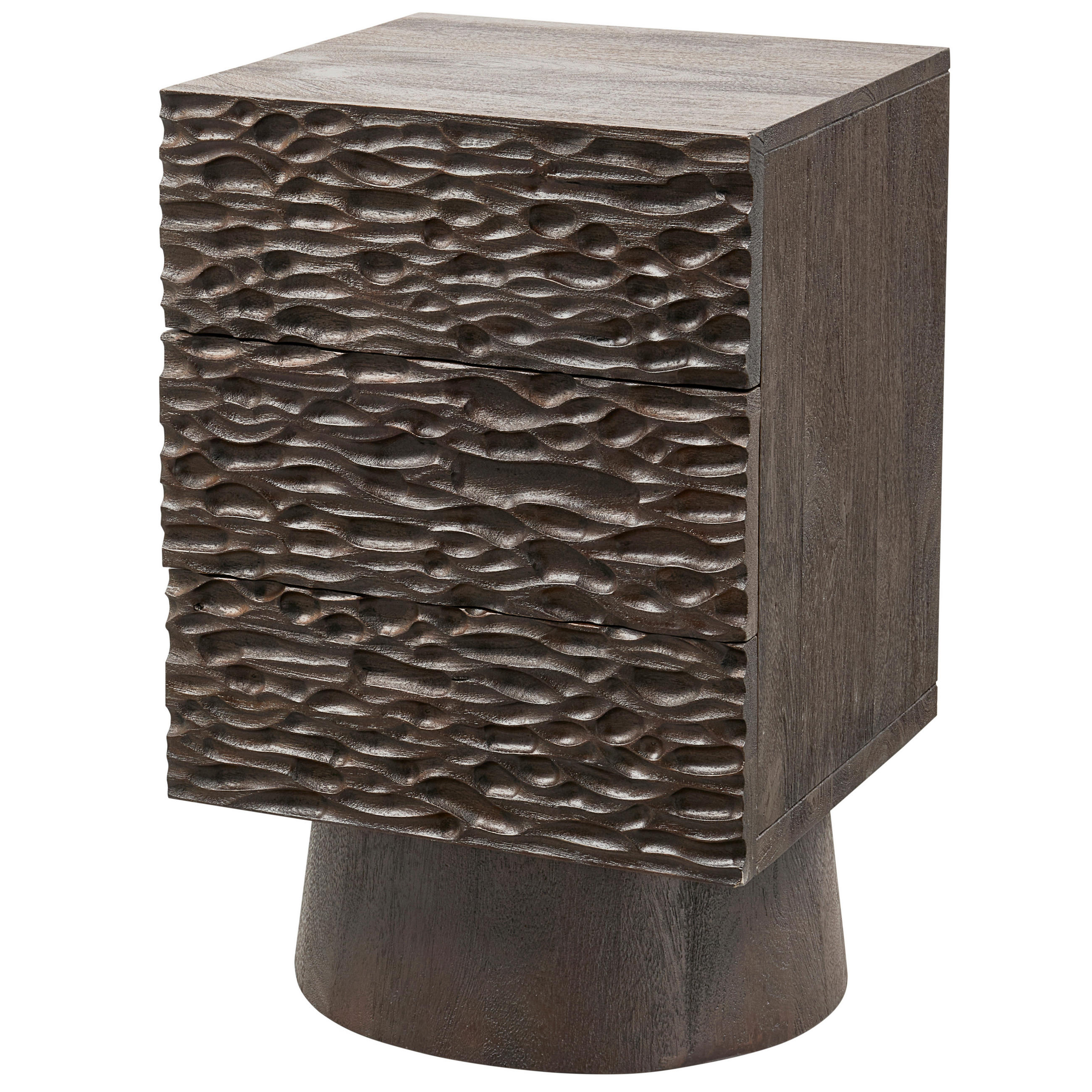 NACHTTISCH Mangoholz  - Walnussfarben, Design, Holz (40/37/63,5cm) - Livetastic