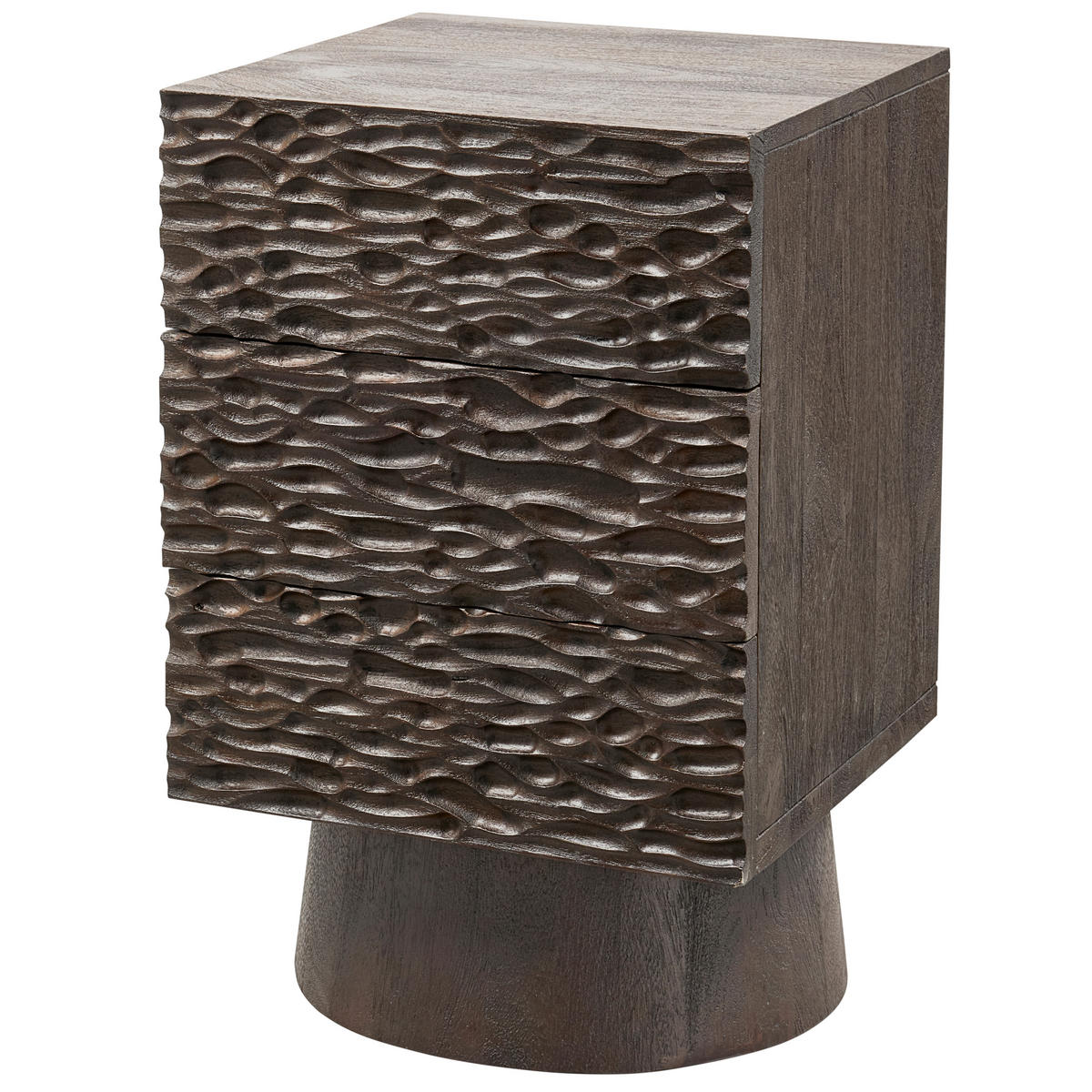 NACHTTISCH  in Mangoholz Walnussfarben  - Walnussfarben, Design, Holz (40/37/63,5cm) - Livetastic