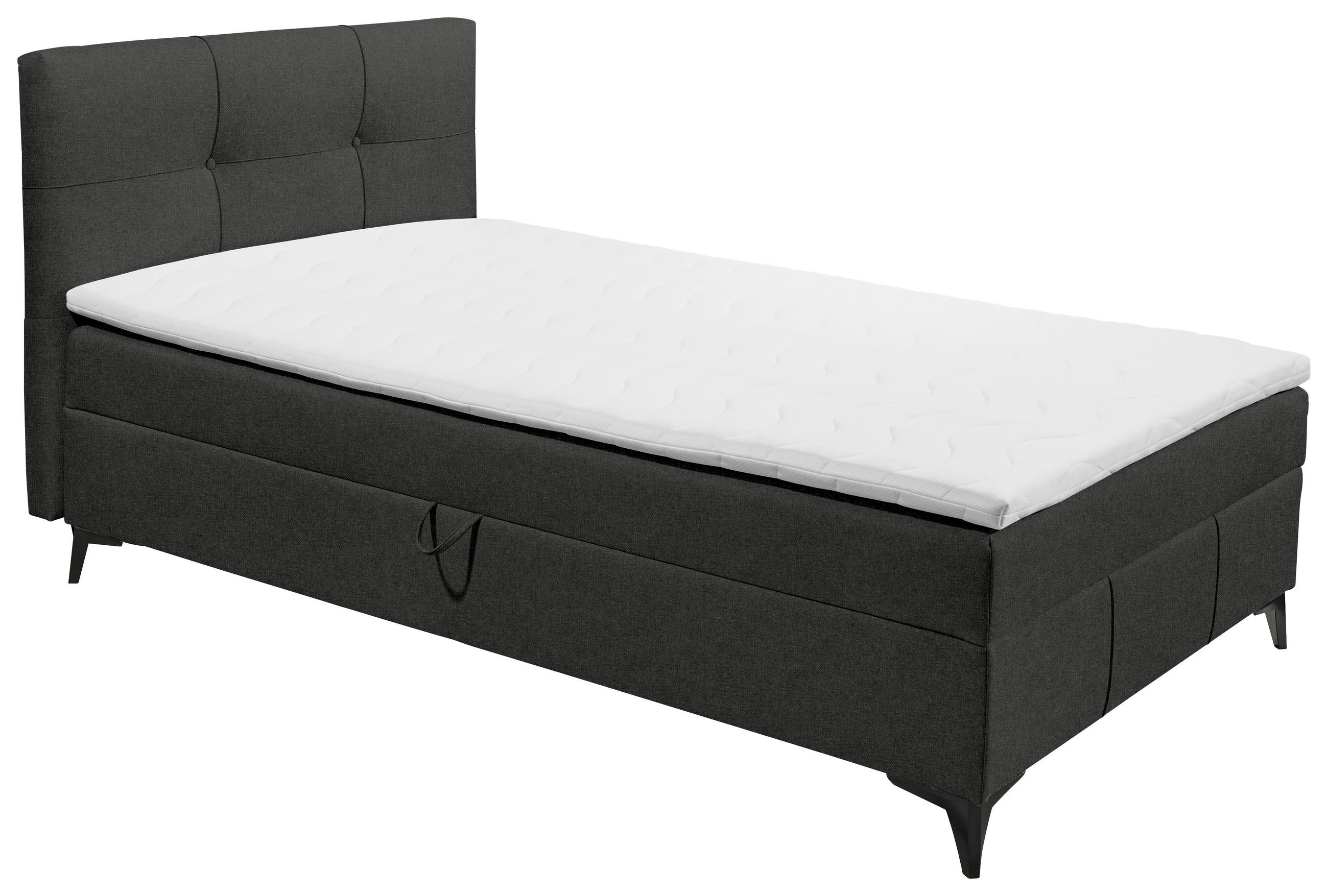 BOXBETT 120/200 cm  in Anthrazit  - Anthrazit, Basics, Holzwerkstoff/Textil (120/200cm) - Xora