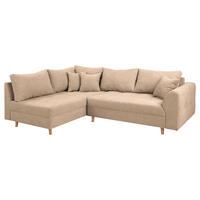 ECKSOFA Ariella Creme Mikrofaser Rückenkissen  - Creme/Naturfarben, Design, Holz/Textil (161/231cm) - P & B
