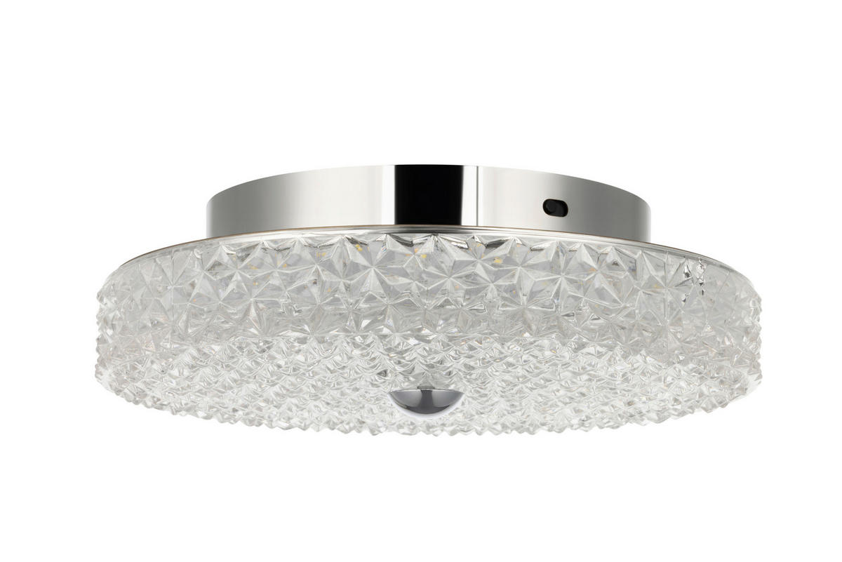 Plafonieră Cu Led 18 W  30/9,5 cm    - străveziu, Konventionell, sticlă/metal (30/9,5cm) - Glandor