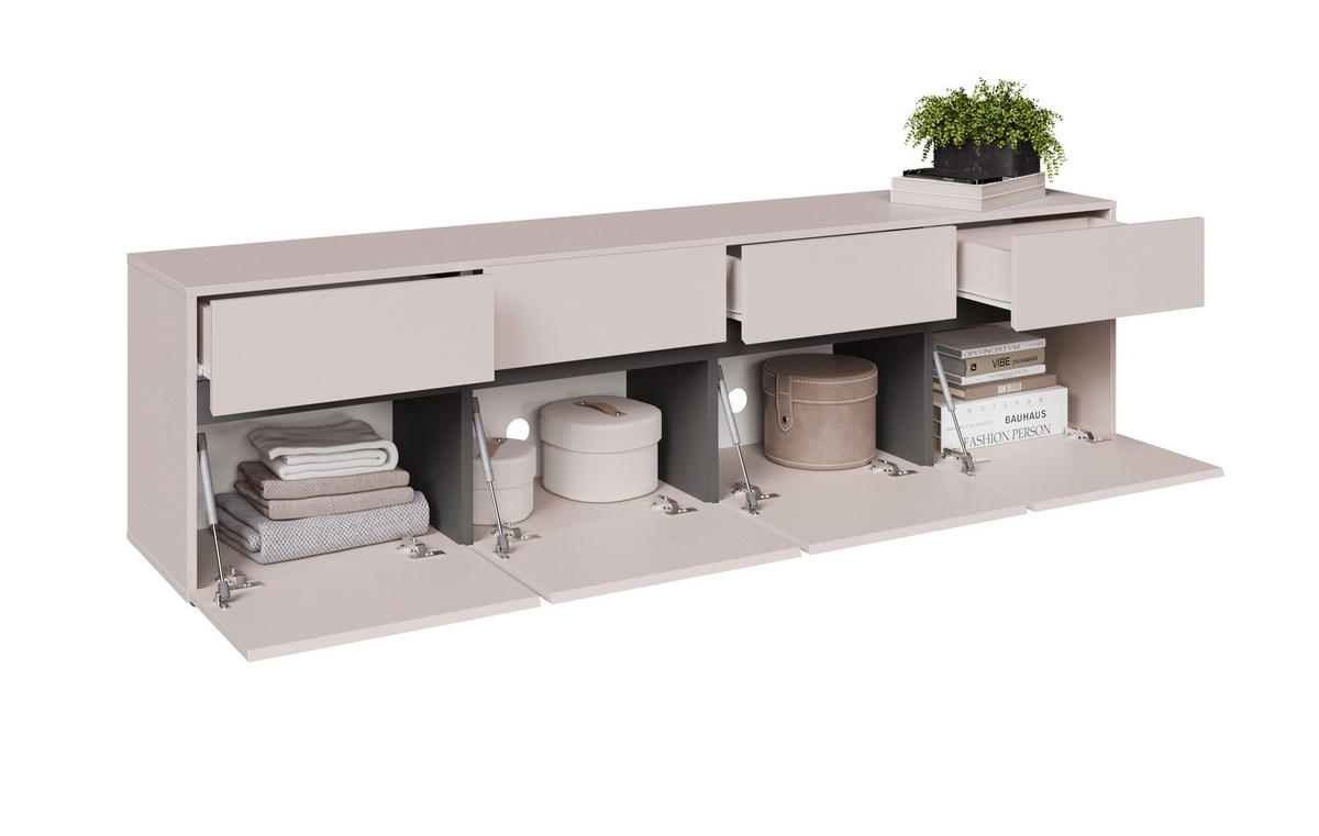 NIZKA OMARICA kašmir  - črna/kašmir, Design, leseni material (200/52,8/40cm) - Xora