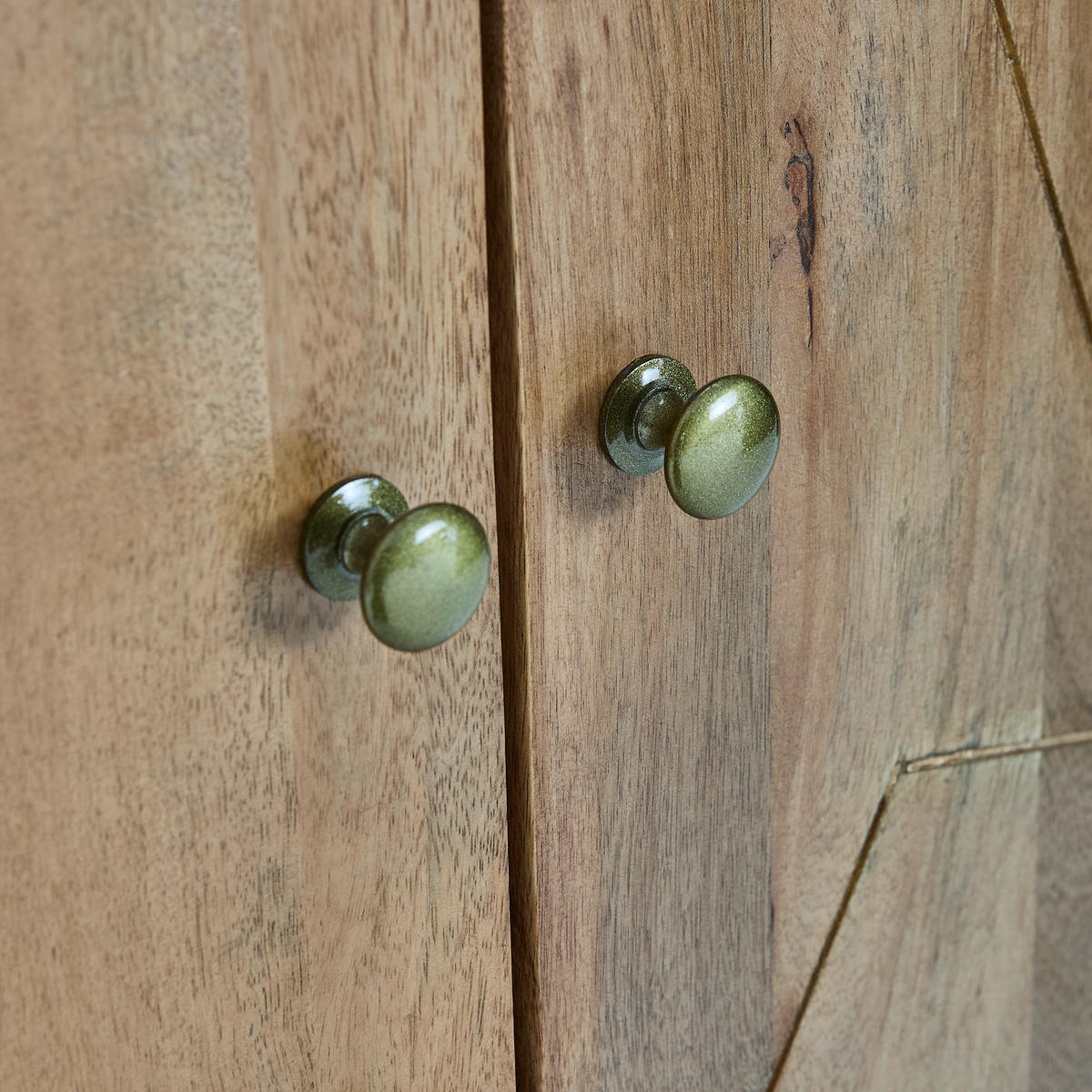 VITRINE  in massiv Mangoholz Naturfarben, Goldfarben  - Goldfarben/Naturfarben, Design, Glas/Holz (86/180/39cm) - Landscape