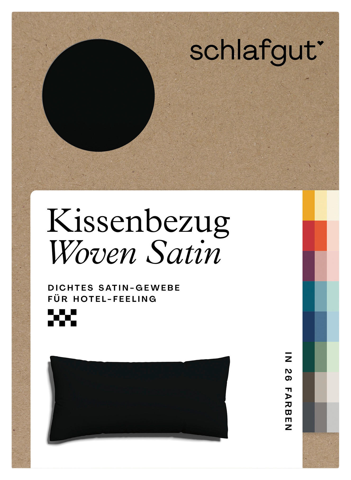KOPFKISSENBEZUG WOVEN SATIN 40/80 cm  - Schwarz, Basics, Textil (40/80cm) - Schlafgut